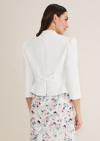 Phase Eight Isabella Bow Jackets White Australia | QC9036478